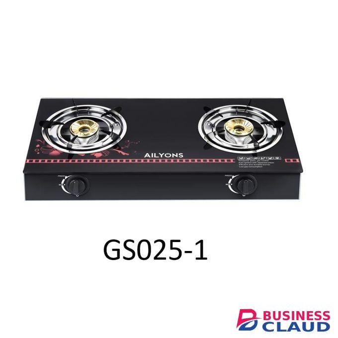 2 burner glass top gas cooker