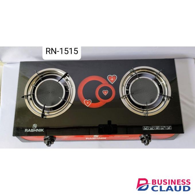 Rashnik Two Burner Infrared Glass Gas Cooker