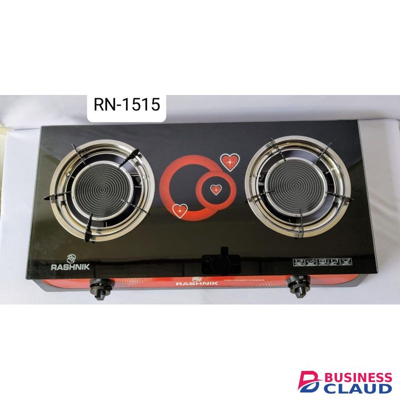 Rashnik Two Burner Infrared Glass Gas Cooker