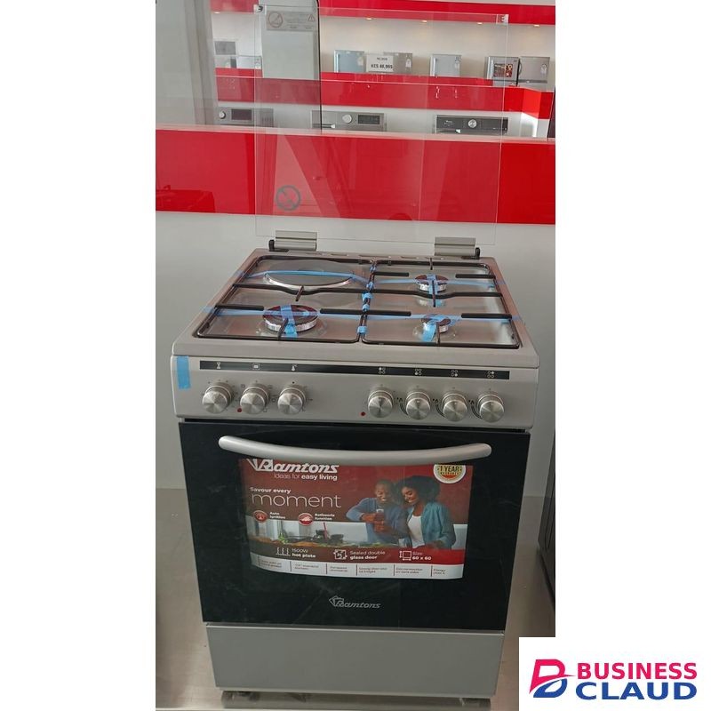 Freestanding 60x60 Cooker – 3 Gas Burners + 1 Electric Hot Plate, Oven with Rotisserie and Timer