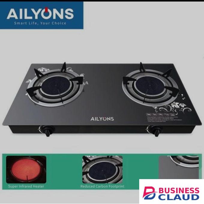 AILYONS Infrared Glass top 2 Burner gas cooker