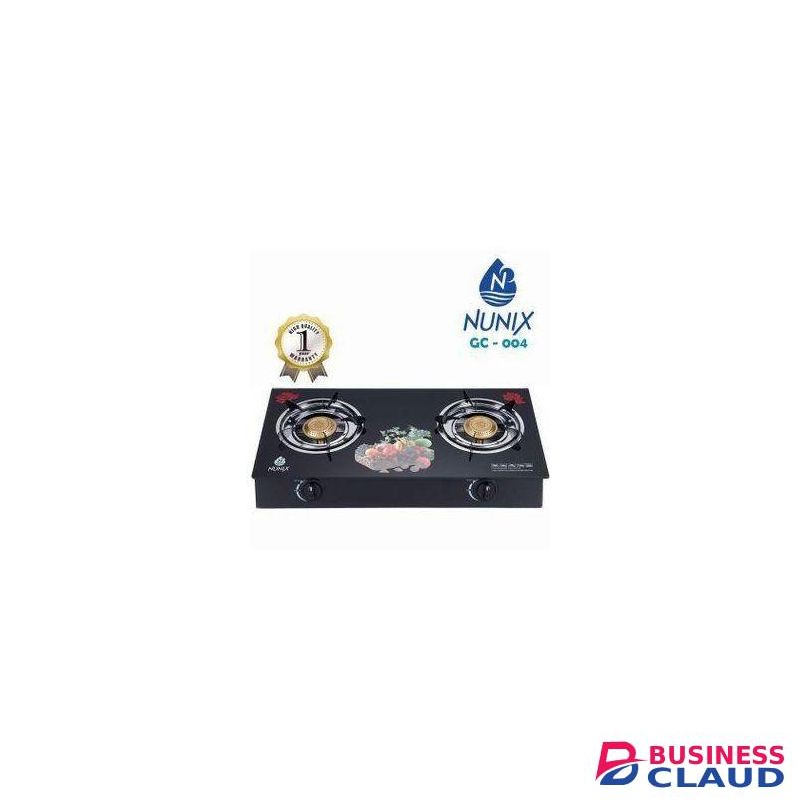 Nunix 2 Burner Table Top Gas Cooker Glass