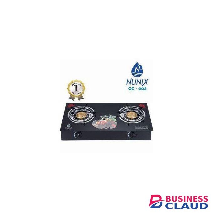 Nunix 2 Burner Table Top Gas Cooker Glass