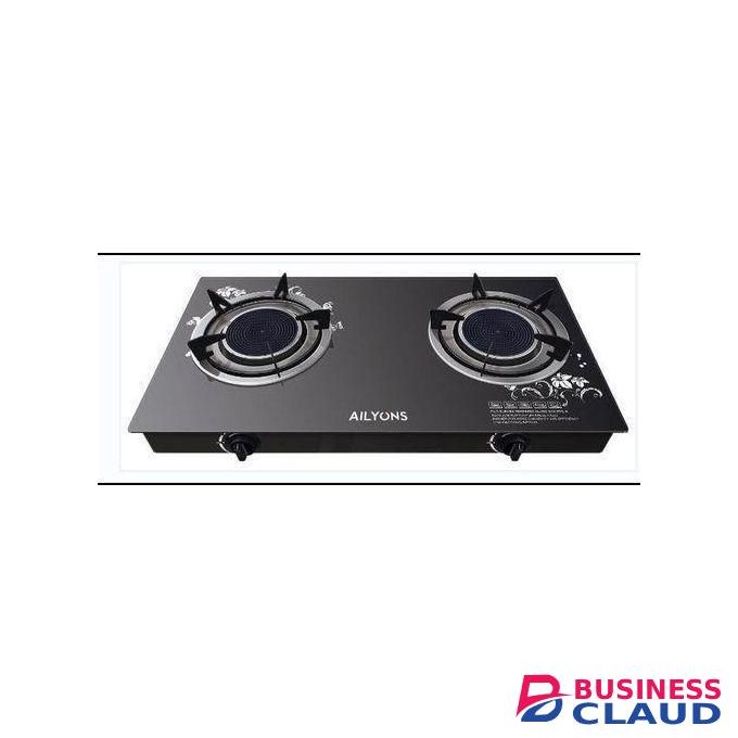 AILYONS NS 2 Burner Glass Top Gas Cooker & Infrared Double Burner