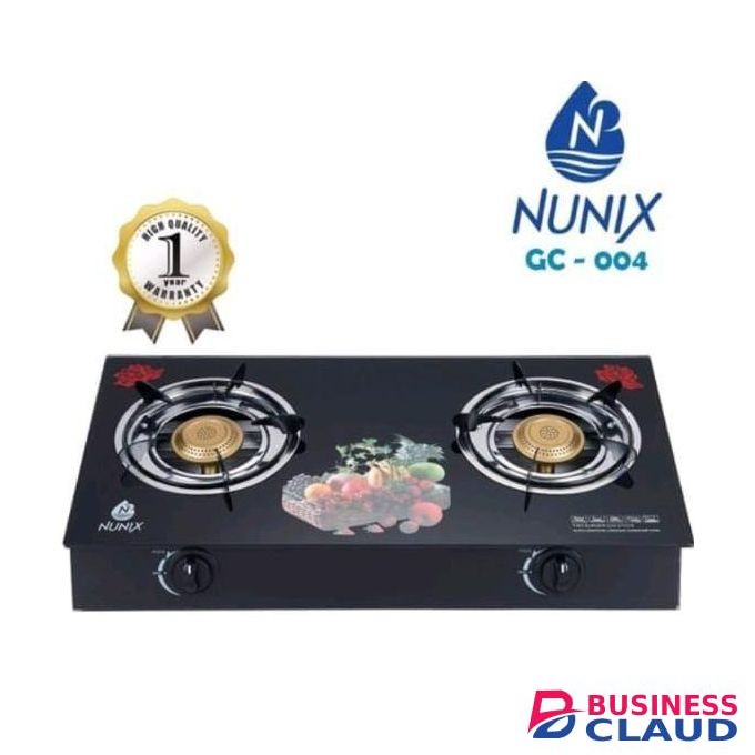 Nunix GC-004 2-Burner Glass Top Gas Cooker