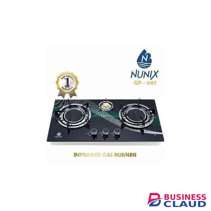 Nunix Gp-007 infrared 3 burner gas stove with low gas consumptio