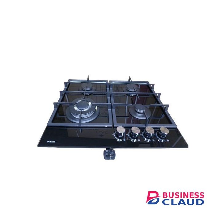Bolesi Built In Gas Stove 4 Gas Burner, Glass Top, FFD device, auto ignition