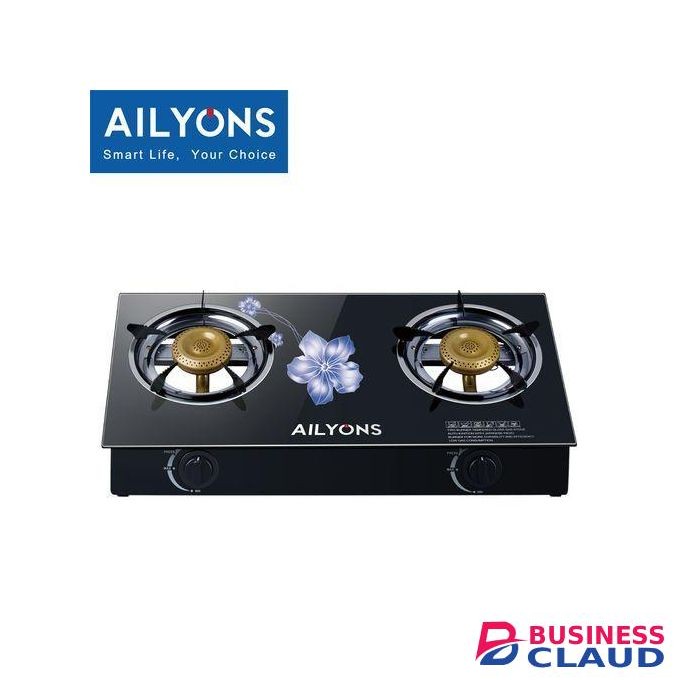 AILYONS Strong 2 Burner Glass Top Table Top Gas Cooker