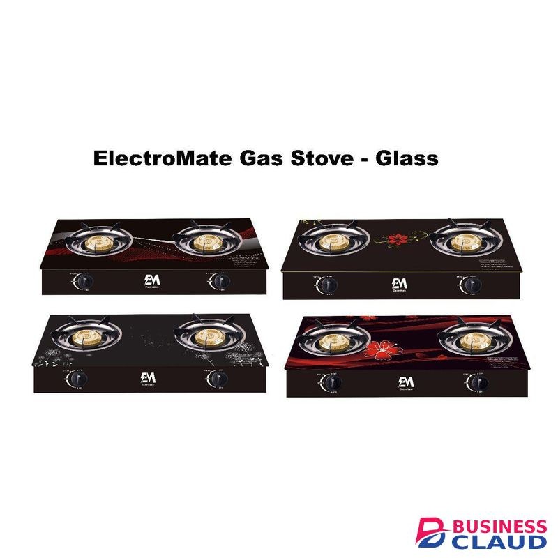 ElectroMate Double Burner Glass Top Table Top Gas Cooker