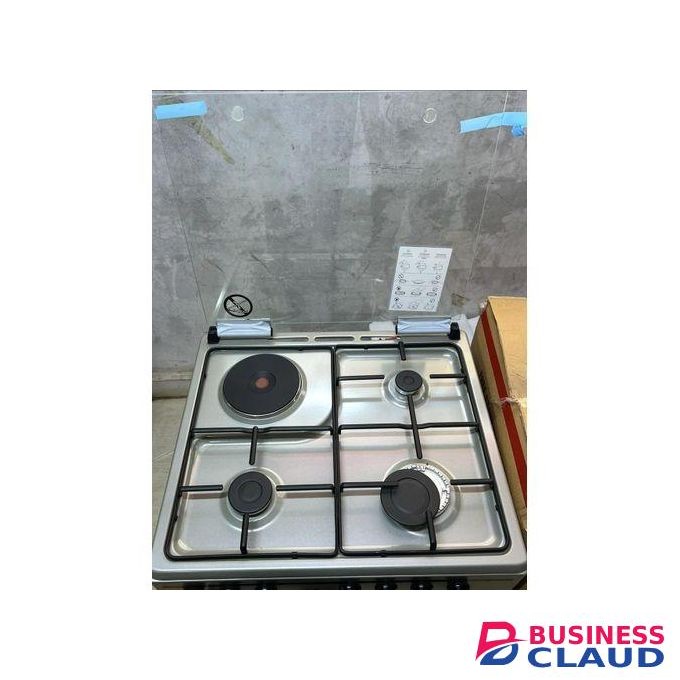 VON Cooker 3 Gas + 1 Electric Thick Enamel Inox Grey With Flame Failure Device AND Electric OVEN