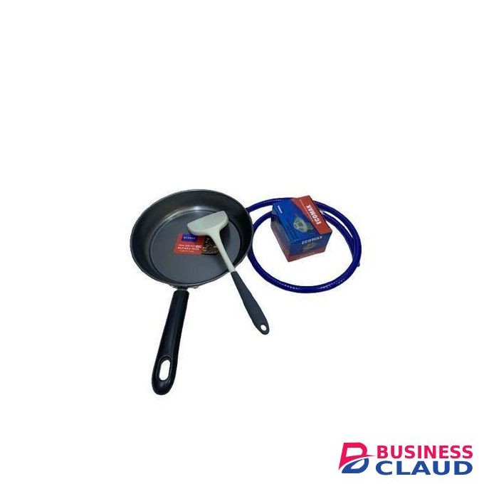 Ecomax Cooker 3 Gas Burners + 1 Hotplate With Electric Oven With Free Gifts 60x60cm Silver