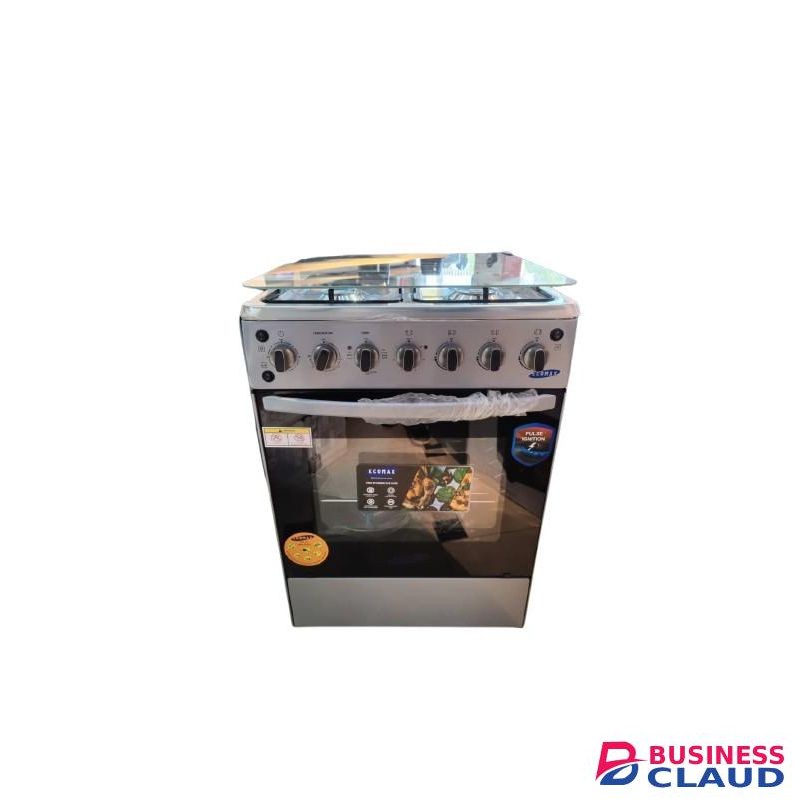 Ecomax Cooker 3 Gas Burners + 1 Hotplate With Electric Oven 60x60cm Silver
