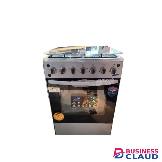Ecomax Cooker 3 Gas Burners + 1 Hotplate With Electric Oven 60x60cm Silver