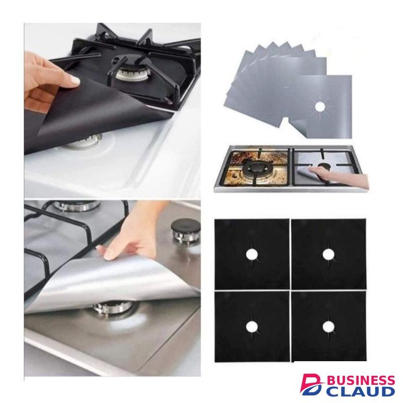 4pc Stove Burner Covers - Gas Stove Protector, Set Top Burner Covers , Non Stick Reusable, Stove Cover, Easy to Clean