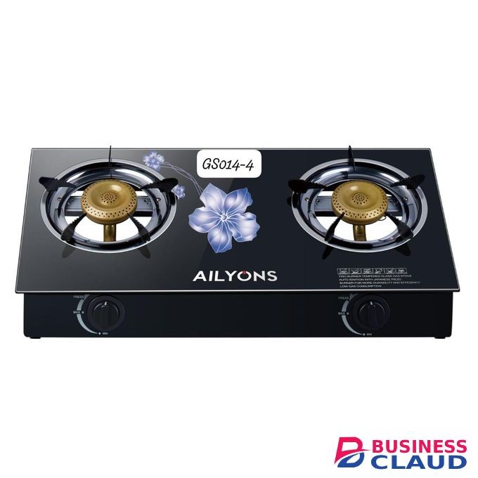 Ailyons 2-Burner Glass Top Gas Cooker – Stylish, Durable & Efficient