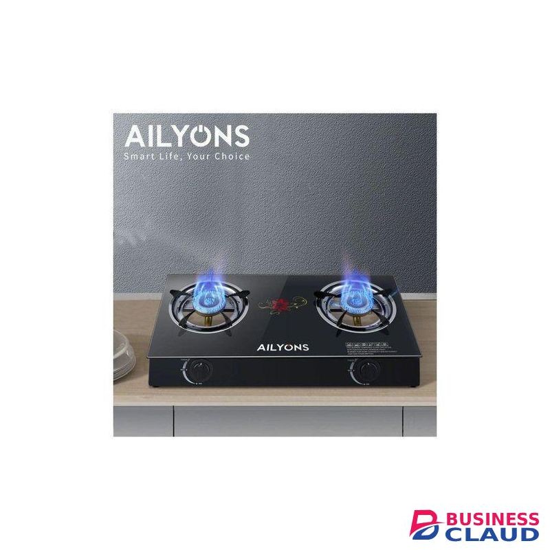 AILYONS Burner Glass Top Gas Cooker Double Burner super saving gas cooker