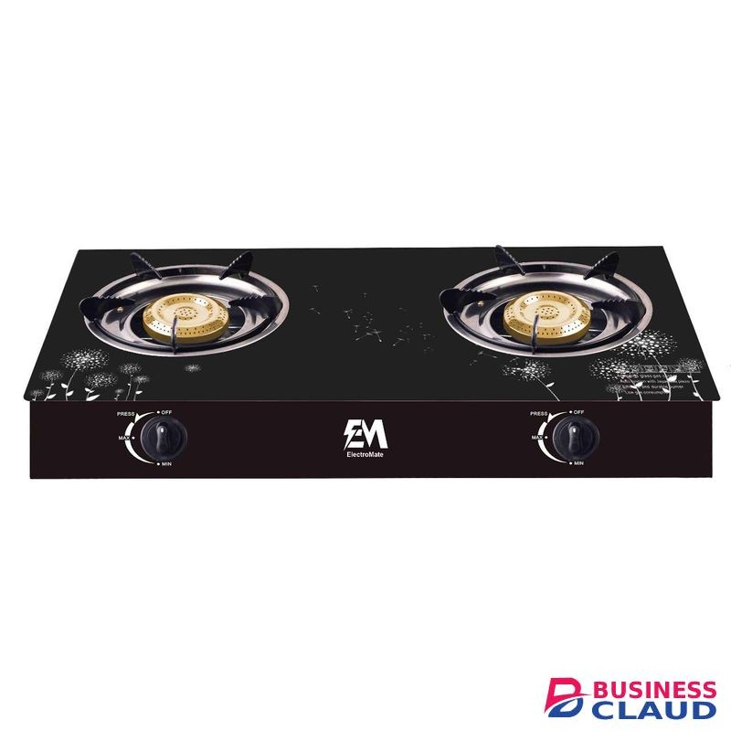 Em Table Top Gas Cooker, 2 Burner With A Strong Glass Gas Cooker GS005 (1YR WRTY)