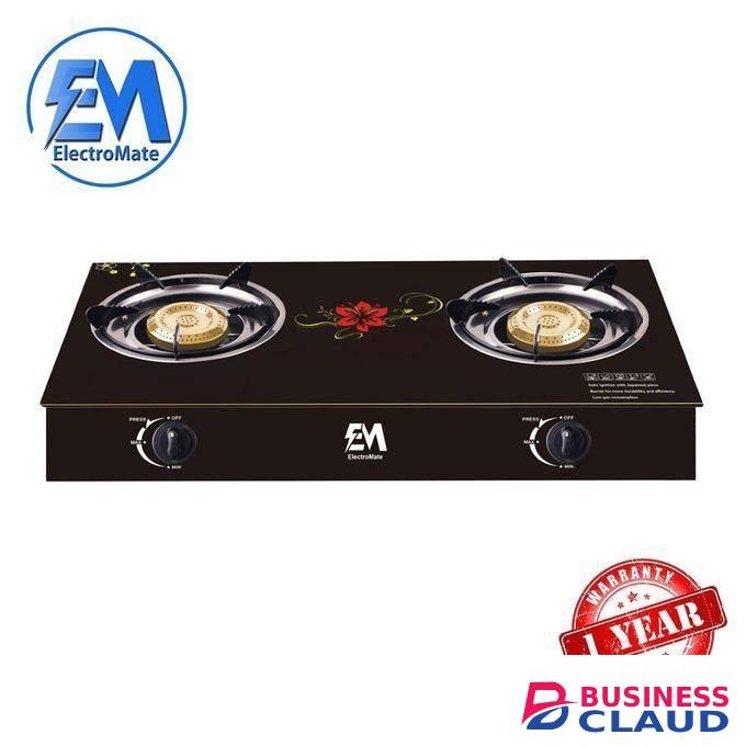 Em Table Top Gas Cooker,2 Burner With A Strong Glass Gas Cooker GS001-3