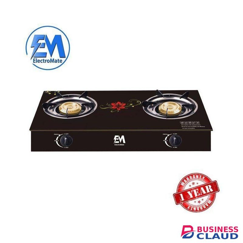 Em Table Top Gas Cooker,2 Burner With A Strong Glass Gas Cooker GS001-3