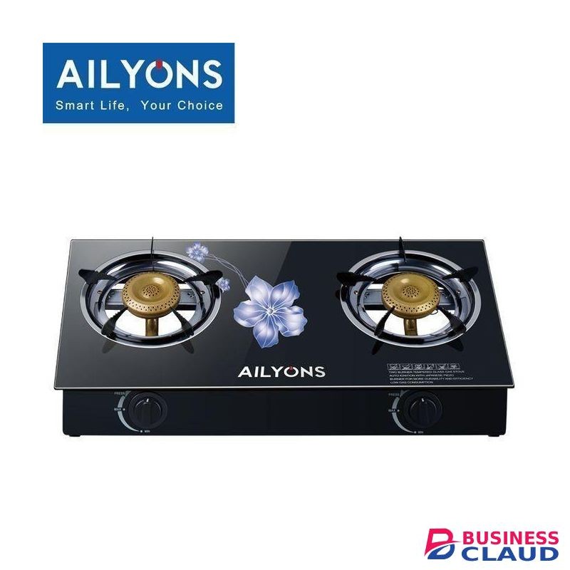 AILYONS Burner Glass Top Gas Cooker & Infrared Double Burner, (1YR WRTY)