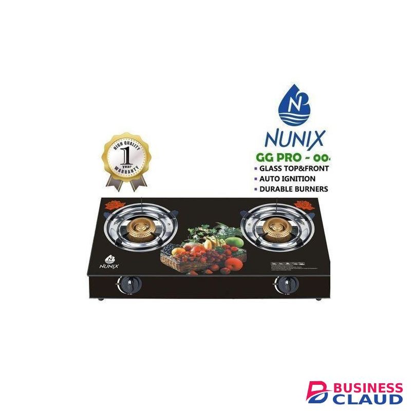 Nunix Share this product Black Friday deal Glass Table Top Double Burner Gas Stove + Pipe & Regulator