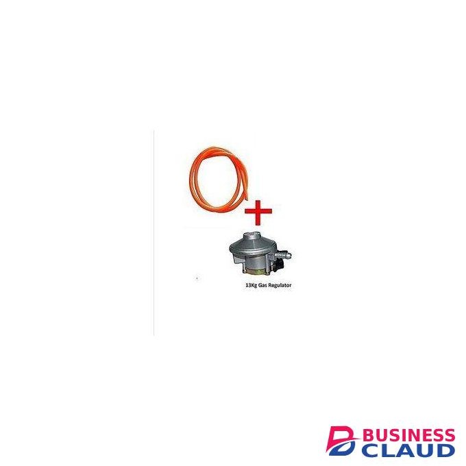 Pac Pressure 6kg Gas Regulator Plus FREE Gas Delivery Hose Pipe 2M & Safety Clips For 2 Meko Tabletop Cooker burner