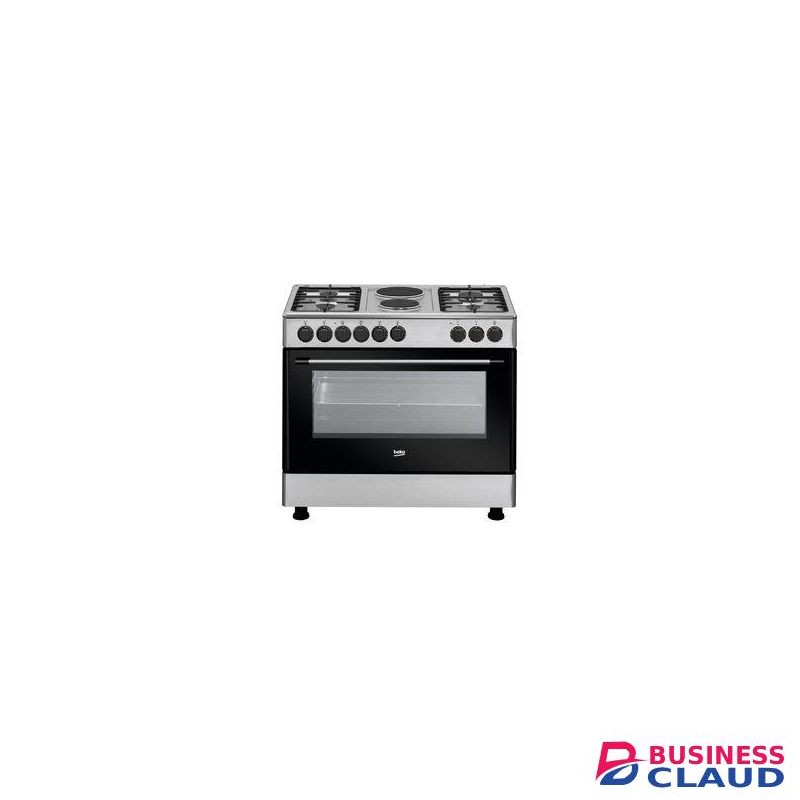VON Cooker 4 Gas + 2 Electric – 2 Rapid Black and Inox Grey
