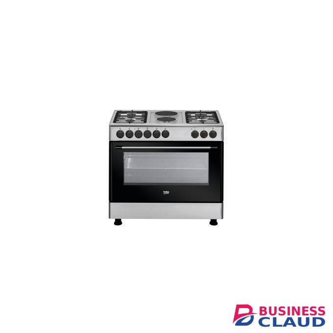 VON Cooker 4 Gas + 2 Electric – 2 Rapid Black and Inox Grey