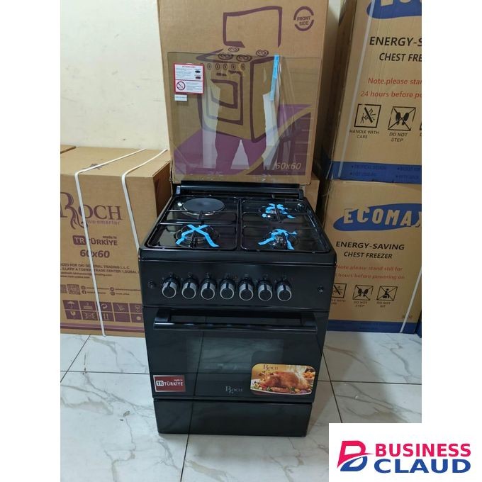 ROCH 60×60, 3 Gas & 1 Electric Plate Cooker (Stainless Steel)