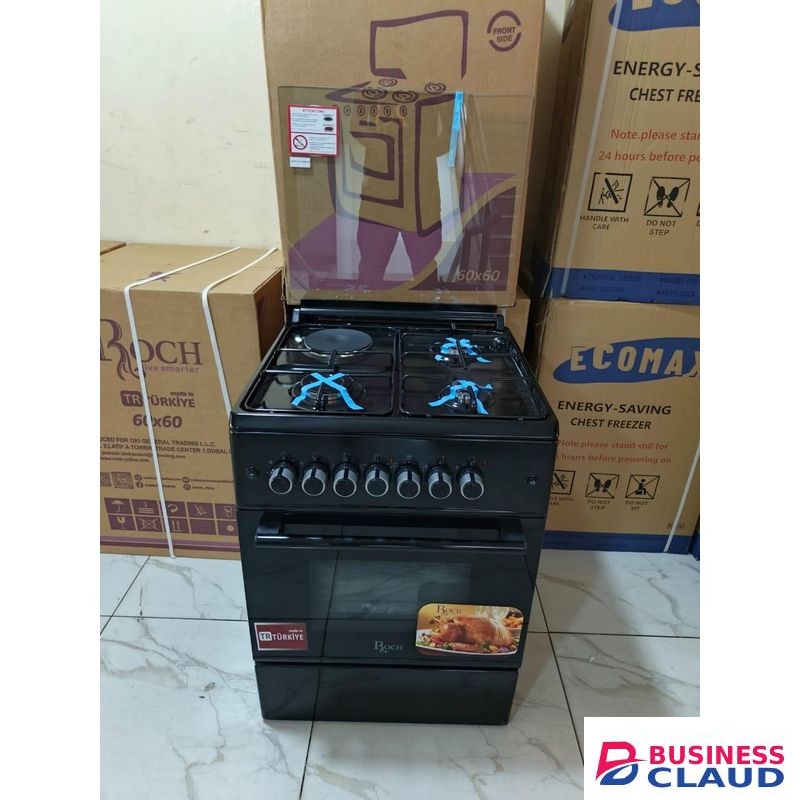 ROCH 60×60, 3 Gas & 1 Electric Plate Cooker (Stainless Steel)