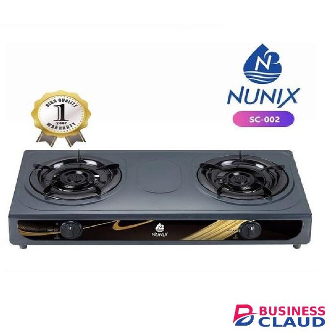 Nunix Heavy Duty Stainless Steel Table Top Double Burner Gas Stove
