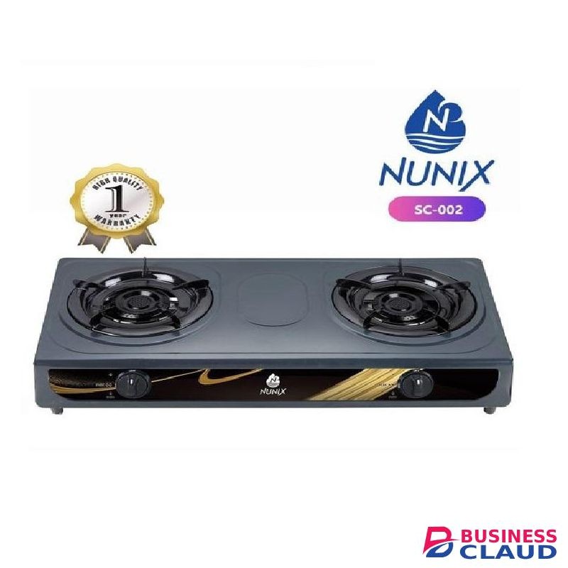 Nunix Heavy Duty Stainless Steel Table Top Double Burner Gas Stove