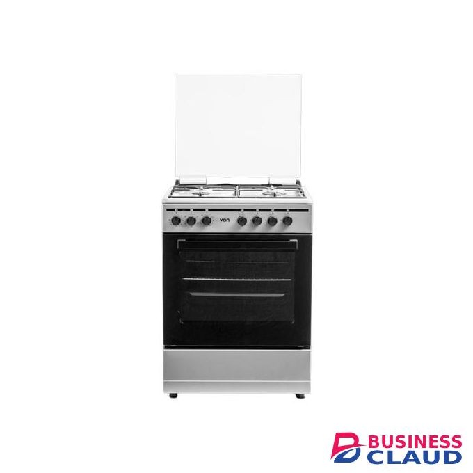 VON VCF653141NSY Freestanding Cooker – 3 Gas + 1 Electric Burners, Thick Enamel Pan Support