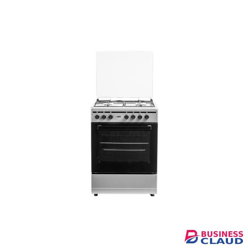 VON VCF653141NSY Freestanding Cooker – 3 Gas + 1 Electric Burners, Thick Enamel Pan Support
