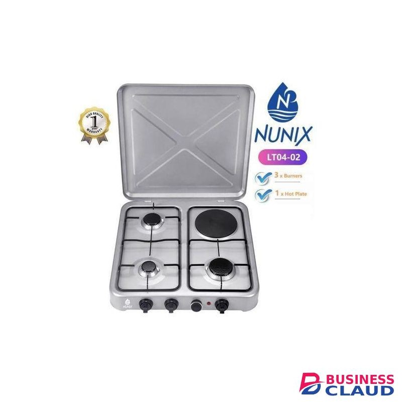 Nunix LT04-02 3 Gas + 1 Electric Table Top Cooker
