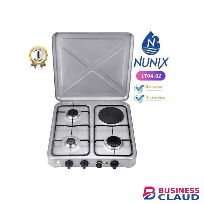 Nunix LT04-02 3 Gas + 1 Electric Table Top Cooker