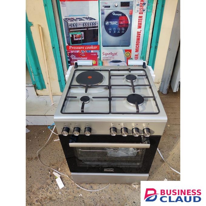 Simfer 60 BY 60 CM Cooker 3 Gas JETVALVES + 1 Electric, Flame Failure Safety Device Inox Grey