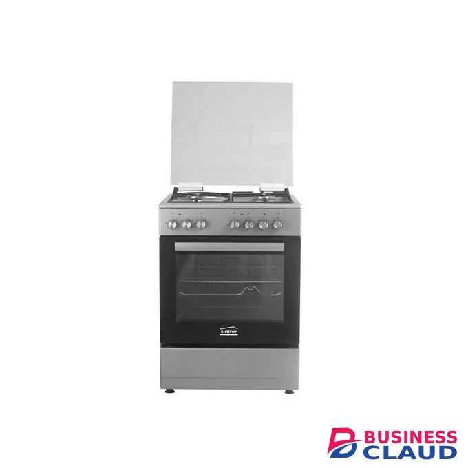 Simfer 60 BY 60 CM Cooker 3 Gas JETVALVES + 1 Electric, Flame Failure Safety Device Inox Grey