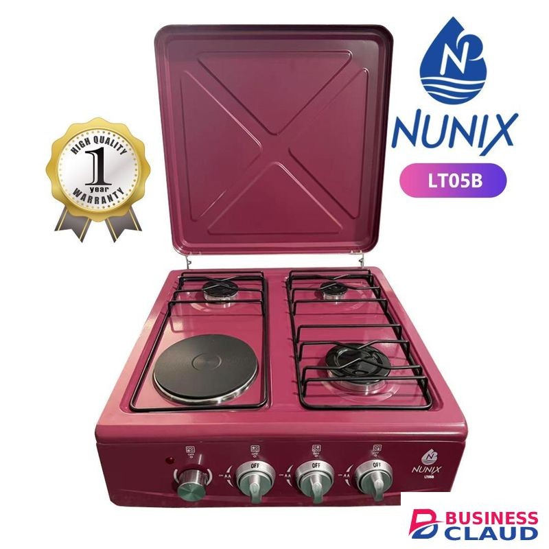 Nunix Nunux cooker 3 gas burner with 1 Electric table top burner