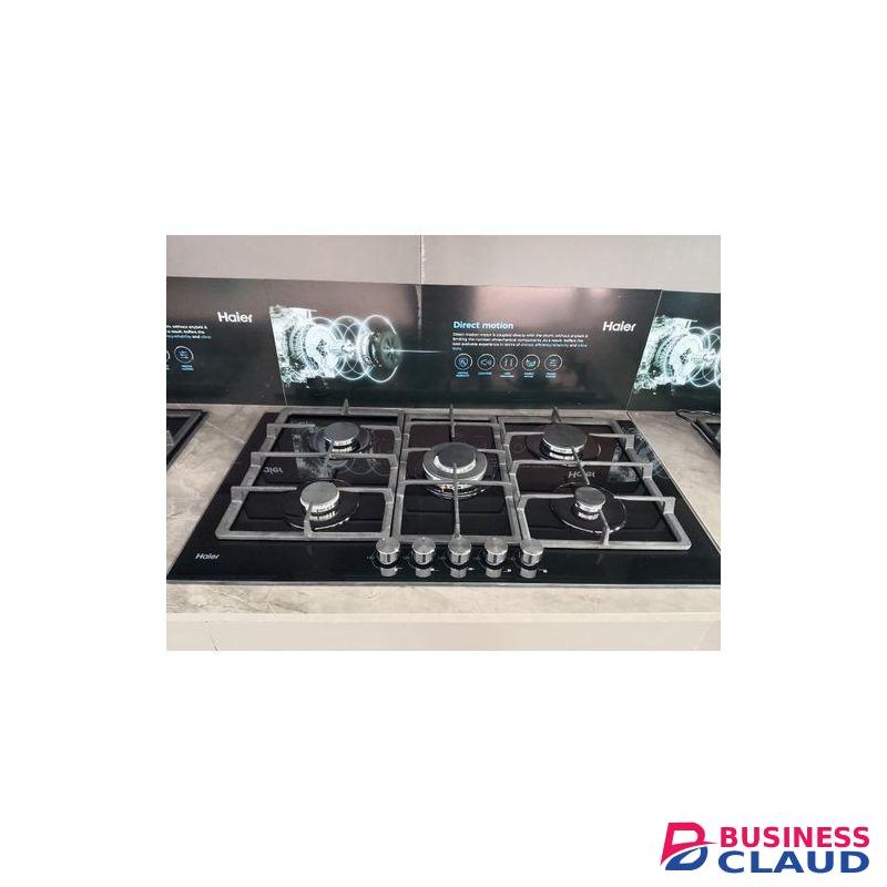 Haier 5- BURNER BUILT-IN COOKER HOB-s775B-PREMIUM 75CM BLACK GLASS GAS HOB 2YRS WARRANTY.