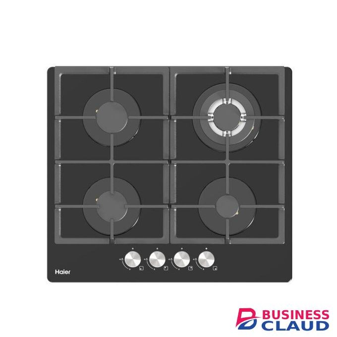 Haier 4-Burner Built-In Cooker HOB-S460FBT – Premium Black Tempered Glass Gas Hob
