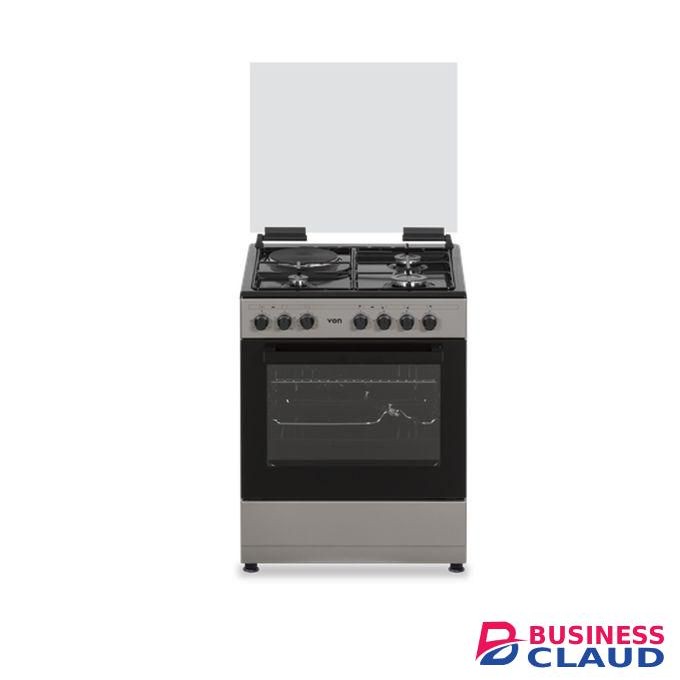 VON Cooker 3 Gas + 1 Electric Grey Body with a black Hob+ 13kg Regulator