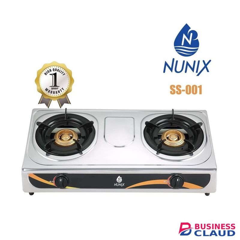 Nunix Stainless Steel 2 Burner Gas Stove