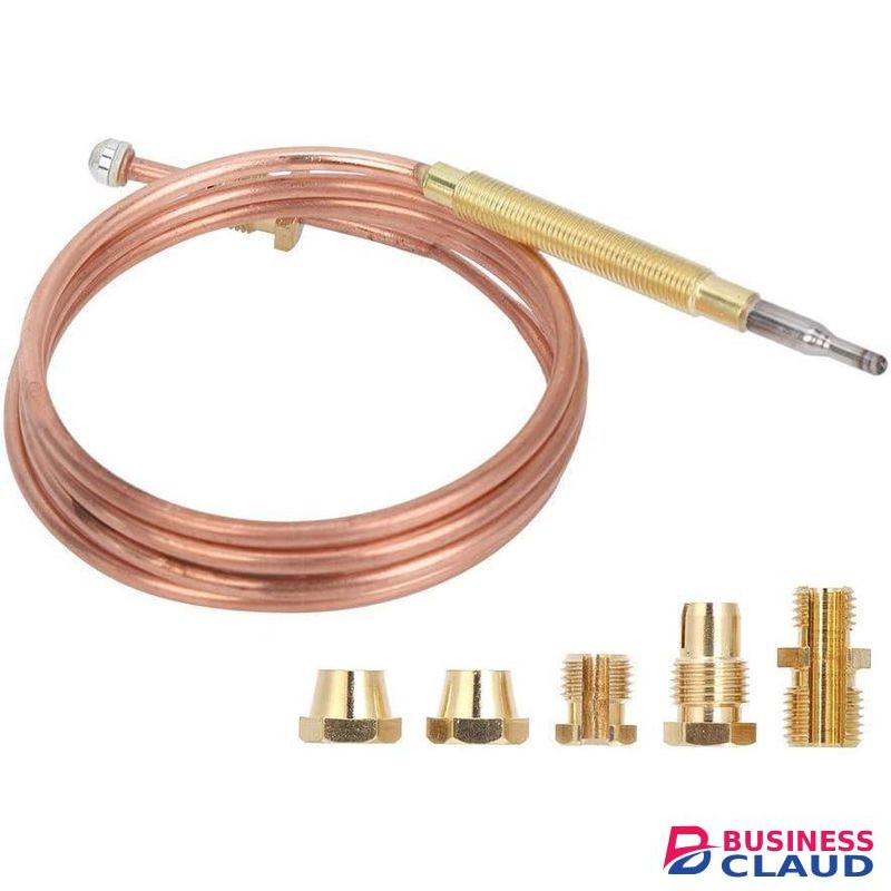 Gas Stove Thermocouple Universal Heater Thermocouple Kit Temperature Sensors Adaptors 5 Nuts Propane Natural Gas Pilot Assembly Fireplaces Replacement Stoves Heating Device Pizza Ovens Boilers