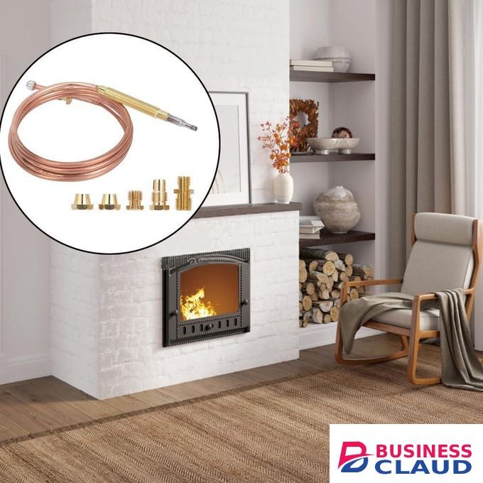 Gas Stove Thermocouple Universal Heater Thermocouple Kit Temperature Sensors Adaptors 5 Nuts Propane Natural Gas Pilot Assembly Fireplaces Replacement Stoves Heating Device Pizza Ovens Boilers