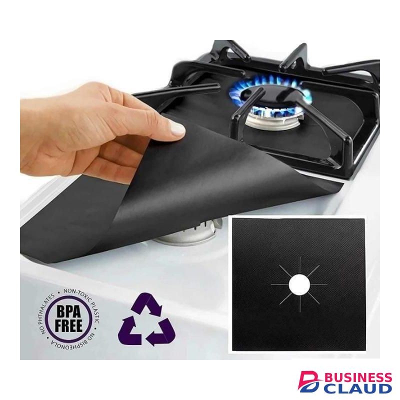4pcs Non-Stick ,Reusable, Fast Clean Stove Burner Covers - Gas Stove Protectors