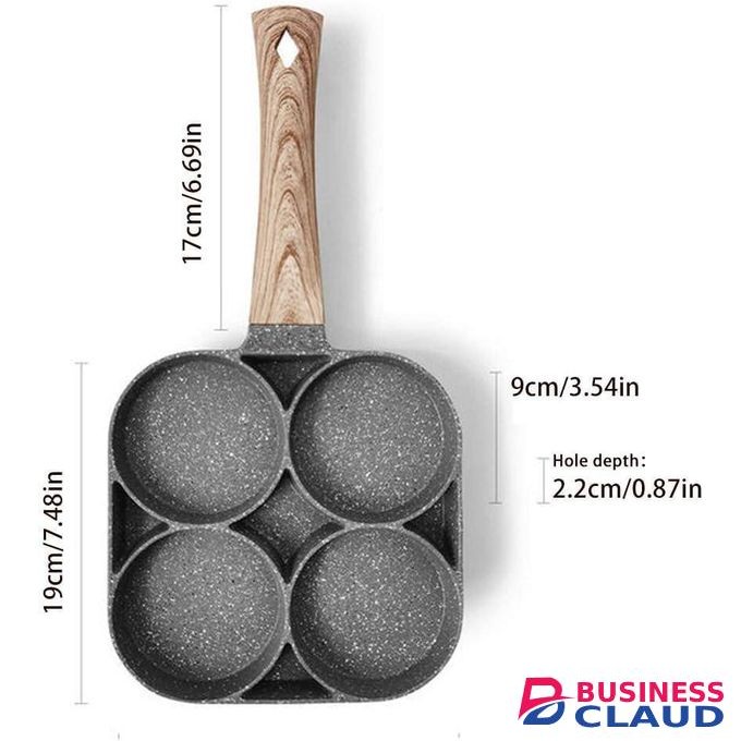 Rustless Egg Pan, 4 Cup Nonstick Egg Frying Pan, 4 Hole Omelet Pan Non Stick Frying Pans Breakfast Pancake Maker for Induction Cooker Gas Stove
