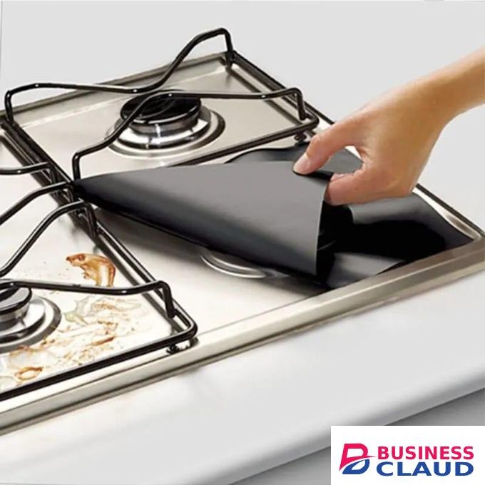 4PCS Reusable Gas Stove Burner Protector Liner Mat – Non-Stick, Heat Resistant, Easy to Clean Kitchen Stove Covers