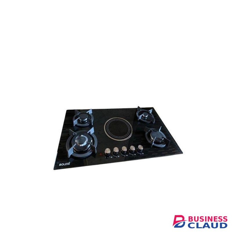Bolesi 4 gas burners +1 infrared electric with gas sensor and wok burner glass tampered inbuilt gas hod