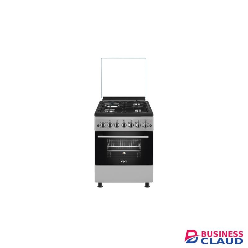 VON Cooker 58 BY 58 3 Gas + 1 Electric , Silver